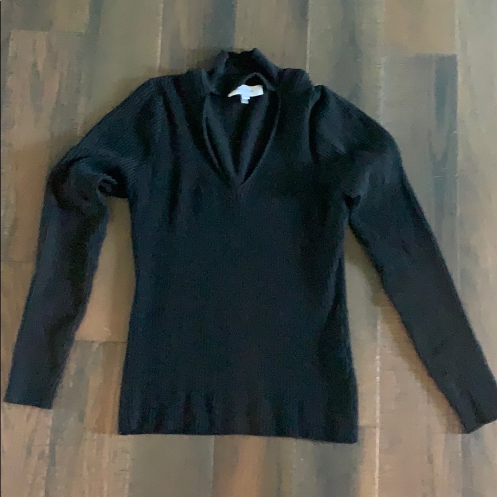 Black ribbed sweater